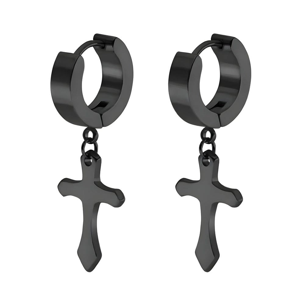 ALTROSS BLACK - 5mm Titanium Steel Hoop Earrings for Men & Boys (2Pcs) - THE MEN THING