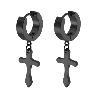 ALTROSS BLACK - 5mm Titanium Steel Hoop Earrings for Men & Boys (2Pcs) - THE MEN THING