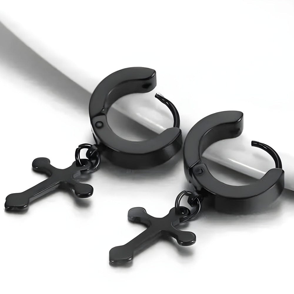 ALTROSS BLACK - 5mm Titanium Steel Hoop Earrings for Men & Boys (2Pcs) - THE MEN THING