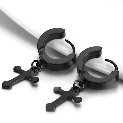 ALTROSS BLACK - 5mm Titanium Steel Hoop Earrings for Men & Boys (2Pcs) - THE MEN THING