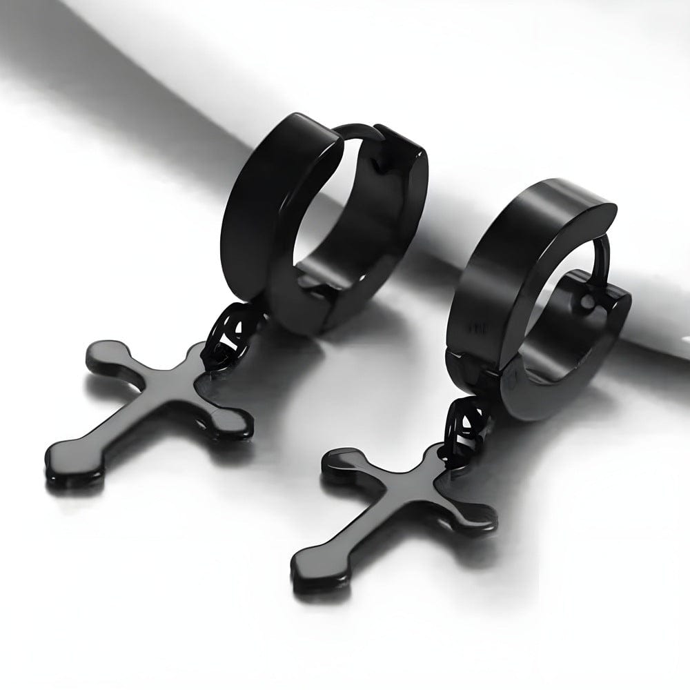 ALTROSS BLACK - 5mm Titanium Steel Hoop Earrings for Men & Boys (2Pcs) - THE MEN THING