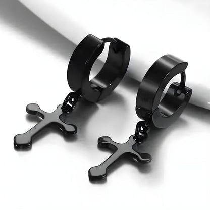 ALTROSS BLACK - 5mm Titanium Steel Hoop Earrings for Men & Boys (2Pcs) - THE MEN THING