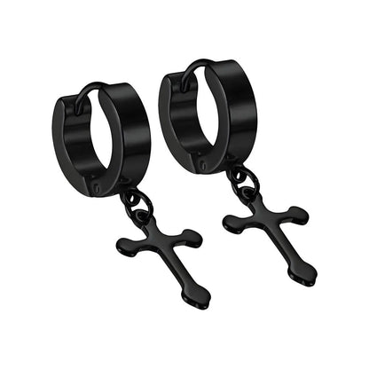 ALTROSS BLACK - 5mm Titanium Steel Hoop Earrings for Men & Boys (2Pcs) - THE MEN THING