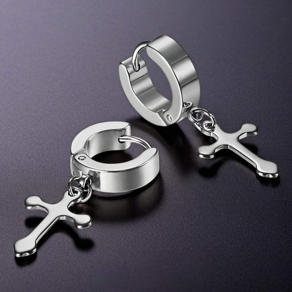 ALTROSS SILVER - 5mm Titanium Steel Hoop Earrings for Men & Boys (2 Pcs) - THE MEN THING