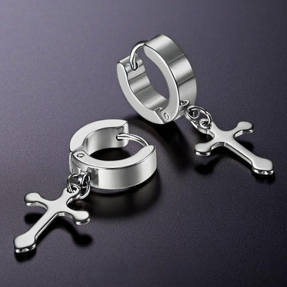 ALTROSS SILVER - 5mm Titanium Steel Hoop Earrings for Men & Boys (2 Pcs) - THE MEN THING