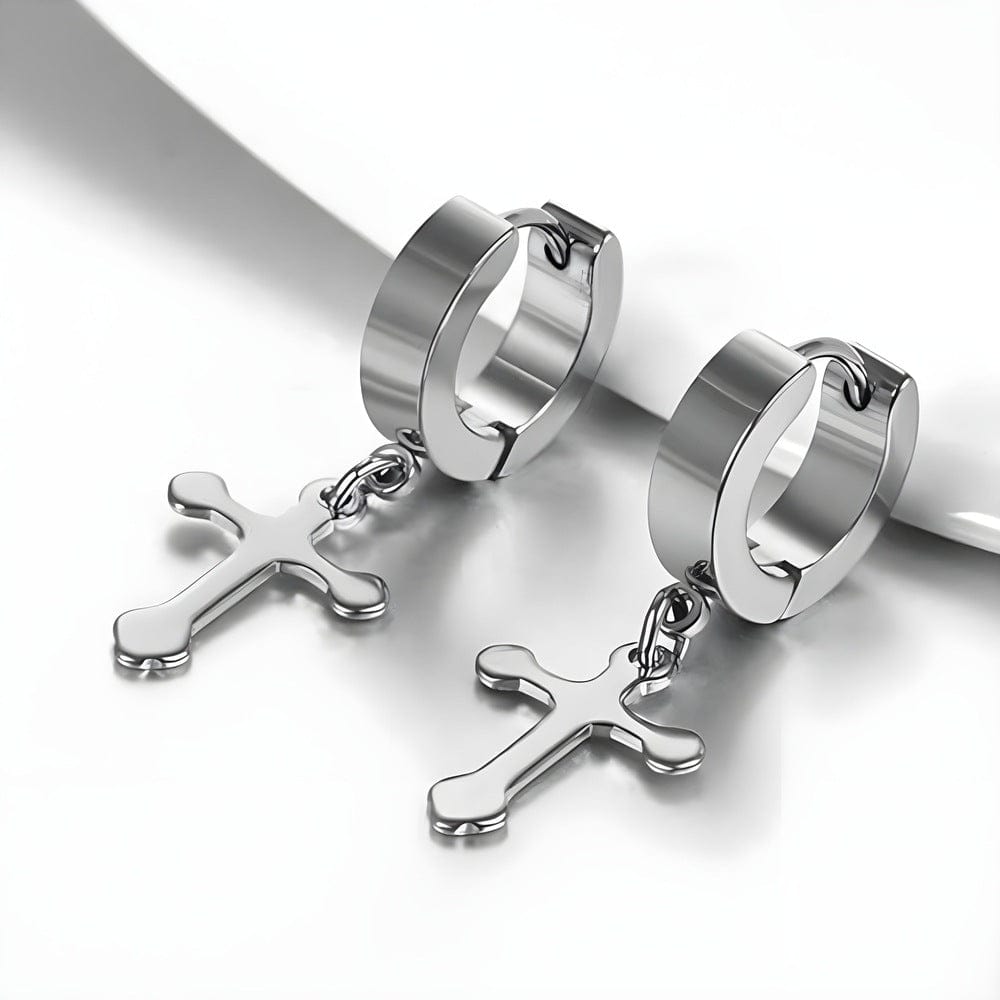 ALTROSS SILVER - 5mm Titanium Steel Hoop Earrings for Men & Boys (2 Pcs) - THE MEN THING