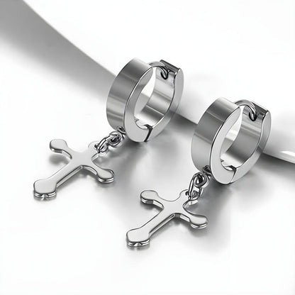 ALTROSS SILVER - 5mm Titanium Steel Hoop Earrings for Men & Boys (2 Pcs) - THE MEN THING
