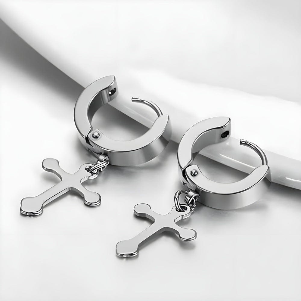 ALTROSS SILVER - 5mm Titanium Steel Hoop Earrings for Men & Boys (2 Pcs) - THE MEN THING