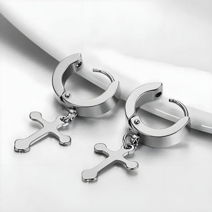 ALTROSS SILVER - 5mm Titanium Steel Hoop Earrings for Men & Boys (2 Pcs) - THE MEN THING
