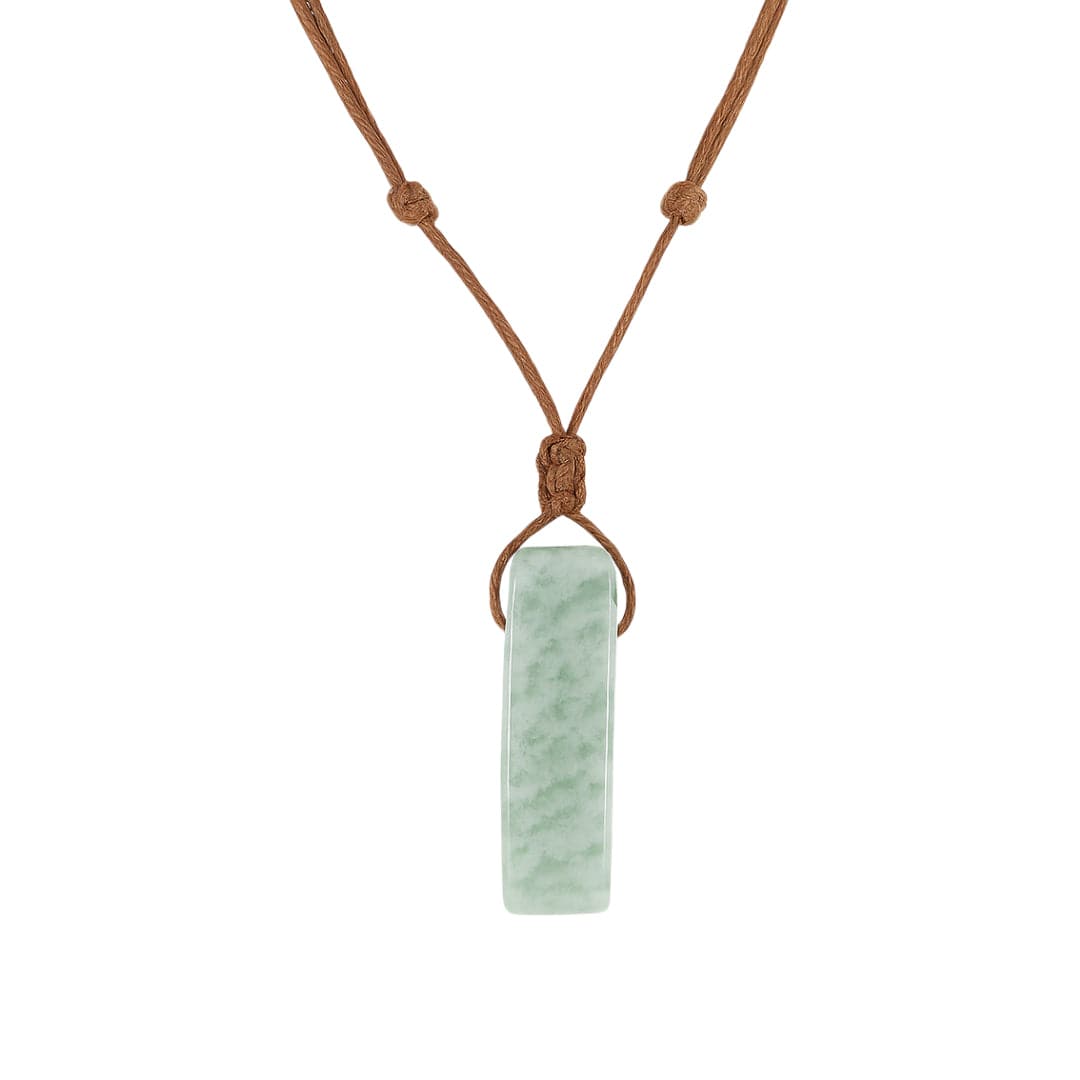 AMAZONITE AURA - Natural Crystal Unshaped Pendant with Adjustable Rope Chain for Men and Boys - THE MEN THING