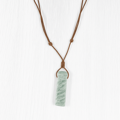AMAZONITE AURA - Natural Crystal Unshaped Pendant with Adjustable Rope Chain for Men and Boys - THE MEN THING