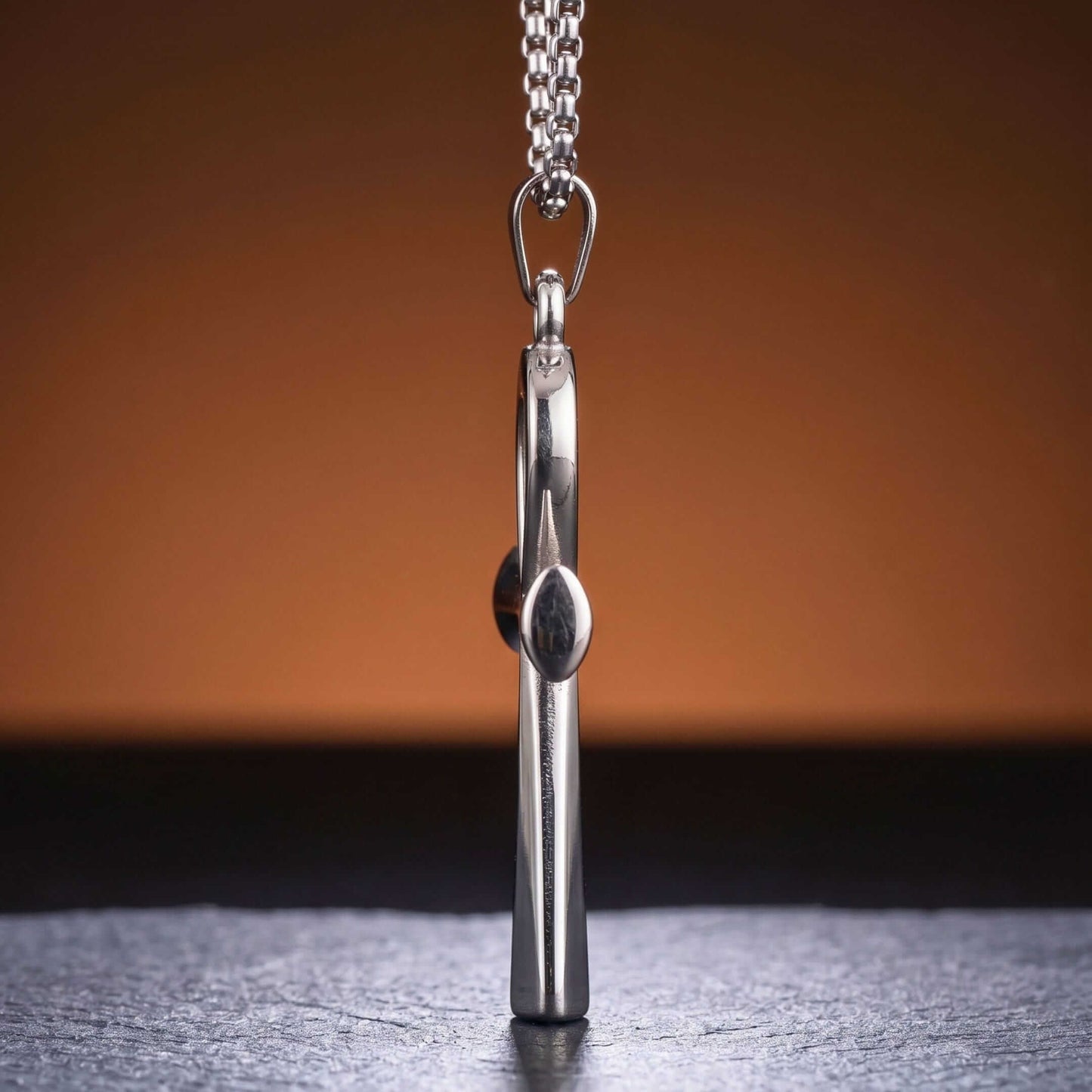 ANKH - 28mm Titanium Steel Pendant with 27inch Round Box 4mm Chain for Men & Boys — SS Pendant/ Necklace for Men | THE MEN THING