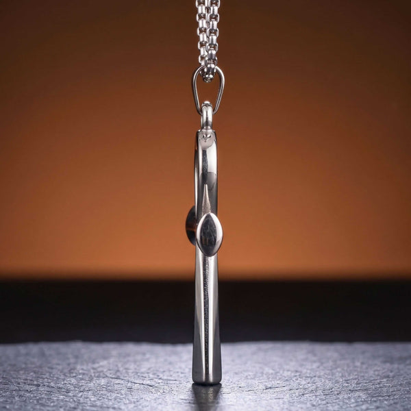 ANKH - 28mm Titanium Steel Pendant with 27inch Round Box 4mm Chain for Men & Boys