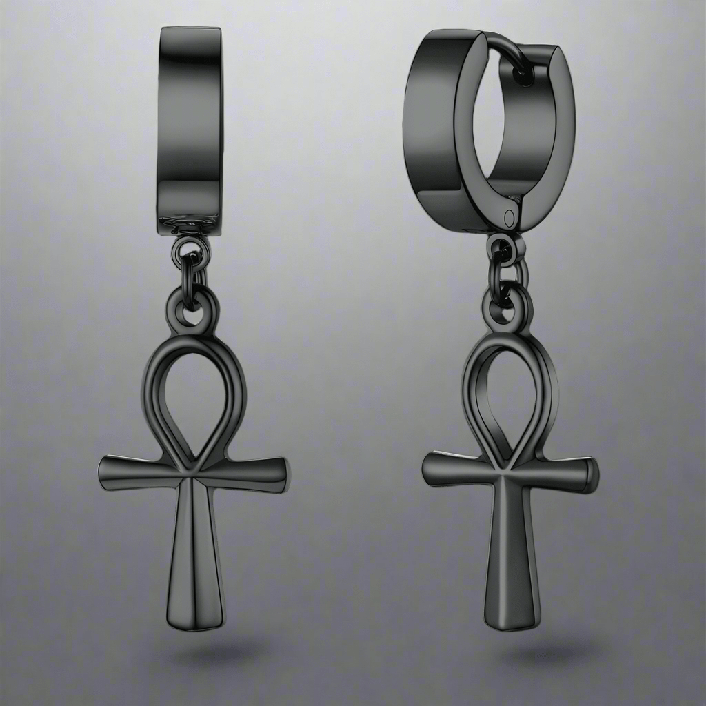 ANKRYX BLACK - Titanium Steel Stud Earrings for Men & Boys (2 Pcs) - THE MEN THING