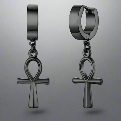 ANKRYX BLACK - Titanium Steel Stud Earrings for Men & Boys (2 Pcs) - THE MEN THING