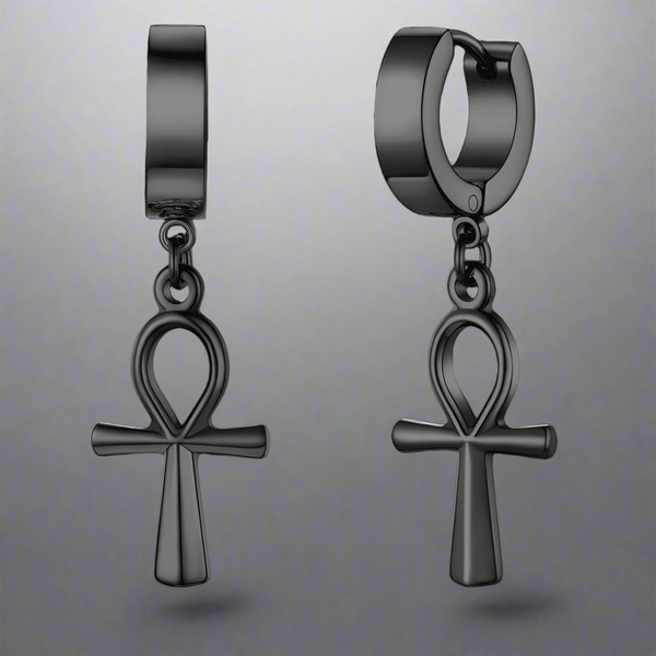 ANKRYX BLACK - Titanium Steel Stud Earrings for Men & Boys (2 Pcs)