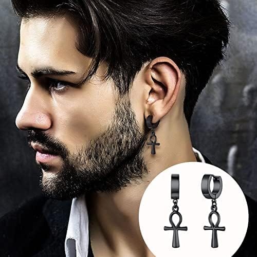 ANKRYX BLACK - Titanium Steel Stud Earrings for Men & Boys (2 Pcs) - THE MEN THING