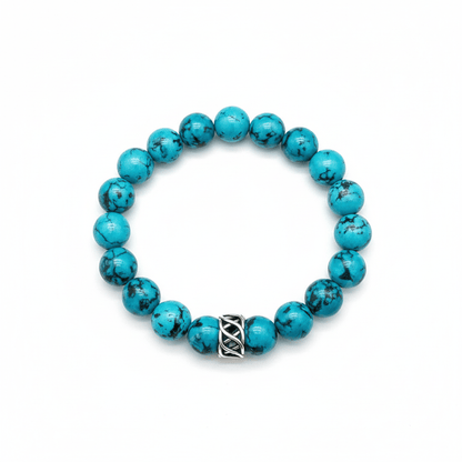 APATITE LATTICE - 10mm Beads Bracelet with Natural Stone - Adjustable Bracelet - THE MEN THING