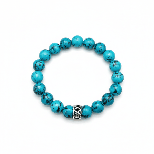 APATITE LATTICE - 10mm Beads Bracelet with Natural Stone - Adjustable Bracelet