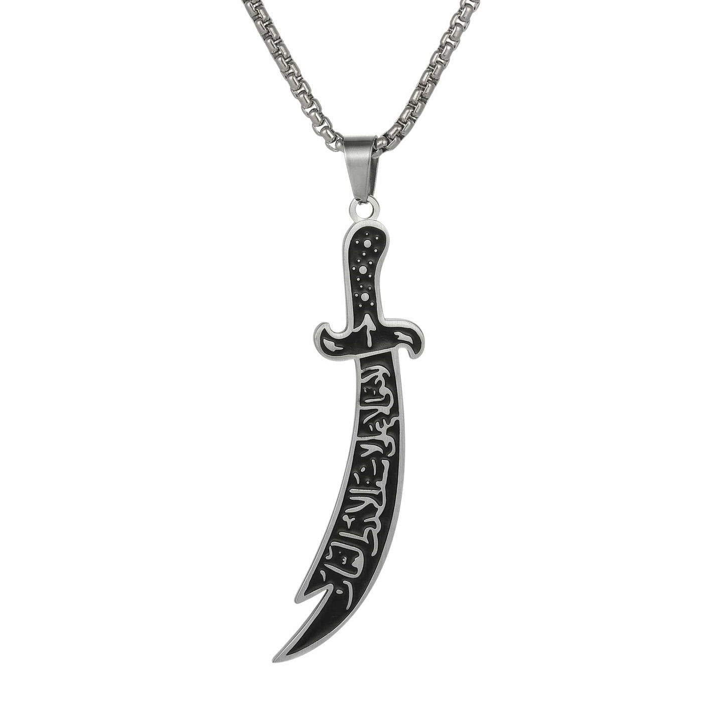 ARABIAN SWORD - 16mm Titanium Steel Pendant with 23inch Round Box 4mm Chain for Men & Boys — SS Pendant/ Necklace for Men | THE MEN THING
