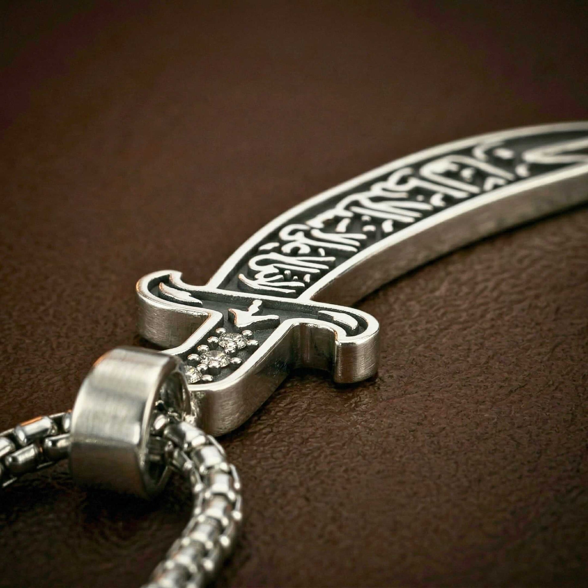 ARABIAN SWORD - 16mm Titanium Steel Pendant with 23inch Round Box 4mm Chain for Men & Boys — SS Pendant/ Necklace for Men | THE MEN THING