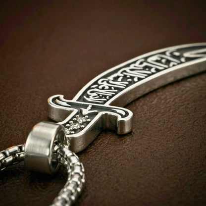 ARABIAN SWORD - 16mm Titanium Steel Pendant with 23inch Round Box 4mm Chain for Men & Boys — SS Pendant/ Necklace for Men | THE MEN THING