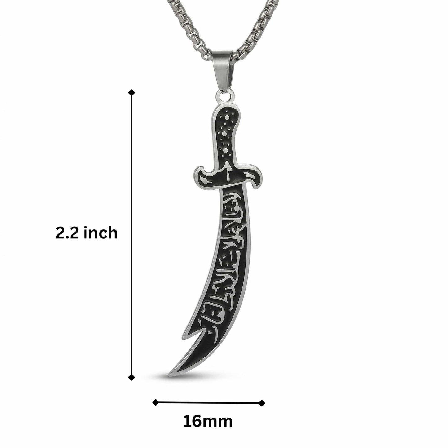 ARABIAN SWORD - 16mm Titanium Steel Pendant with 23inch Round Box 4mm Chain for Men & Boys — SS Pendant/ Necklace for Men | THE MEN THING