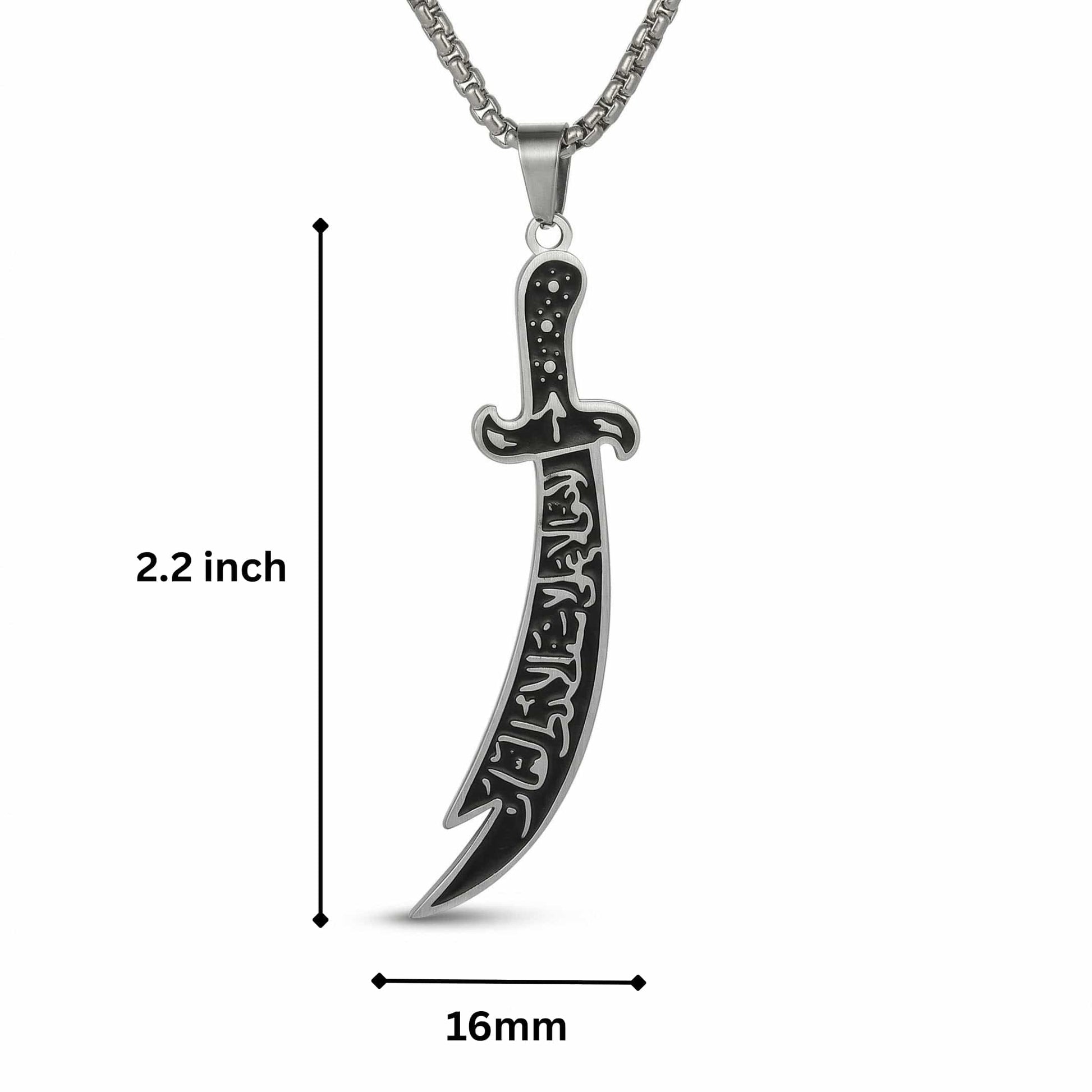ARABIAN SWORD - 16mm Titanium Steel Pendant with 23inch Round Box 4mm Chain for Men & Boys — SS Pendant/ Necklace for Men | THE MEN THING