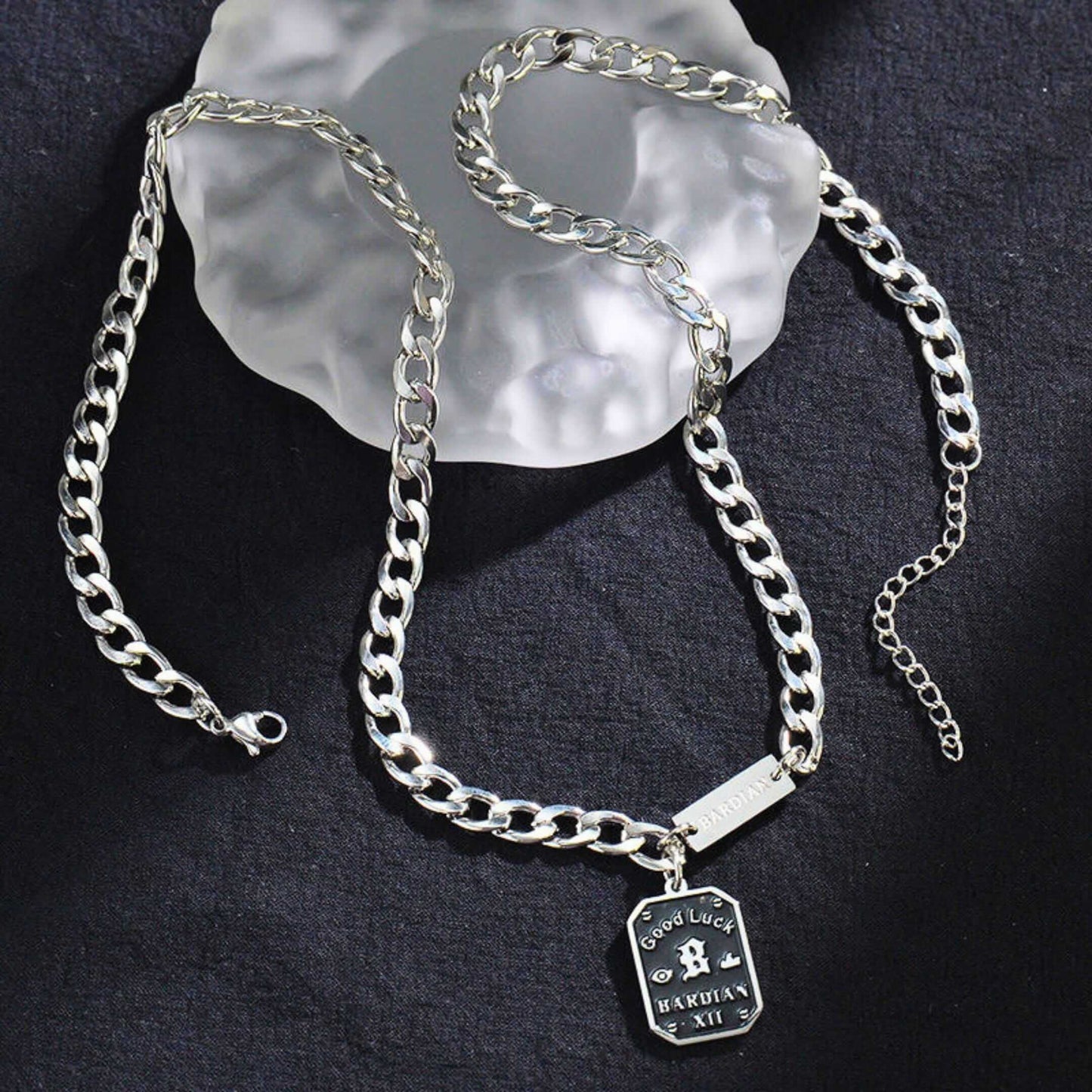 ARC LUCK - 16mm Titanium Steel Pendant with 20 to 22inch Adjustable Chain for Men & Boys — SS Pendant/ Necklace for Men | THE MEN THING