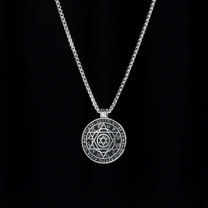 ARCANE HEX SIGIL - 42mm Pure Titanium Steel Pendant with 27inch Round Box 4mm Chain for Men & Boys — SS Pendant/ Necklace for Men | THE MEN THING