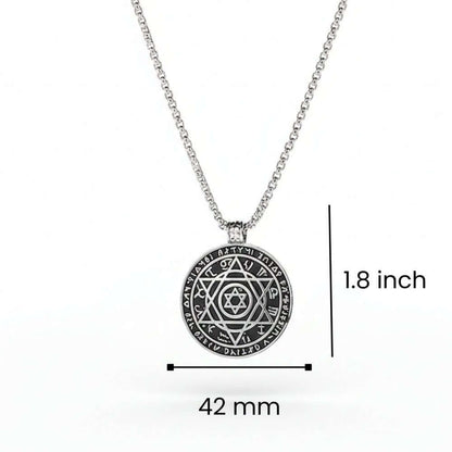 ARCANE HEX SIGIL - 42mm Pure Titanium Steel Pendant with 27inch Round Box 4mm Chain for Men & Boys — SS Pendant/ Necklace for Men | THE MEN THING