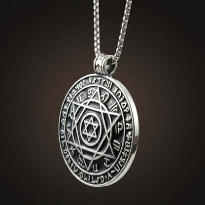ARCANE HEX SIGIL - 42mm Pure Titanium Steel Pendant with 27inch Round Box 4mm Chain for Men & Boys — SS Pendant/ Necklace for Men | THE MEN THING