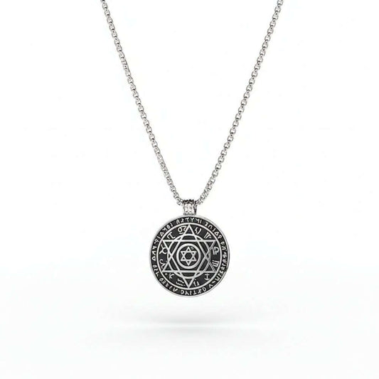 ARCANE HEX SIGIL - 42mm Pure Titanium Steel Pendant with 27inch Round Box 4mm Chain for Men & Boys — SS Pendant/ Necklace for Men | THE MEN THING
