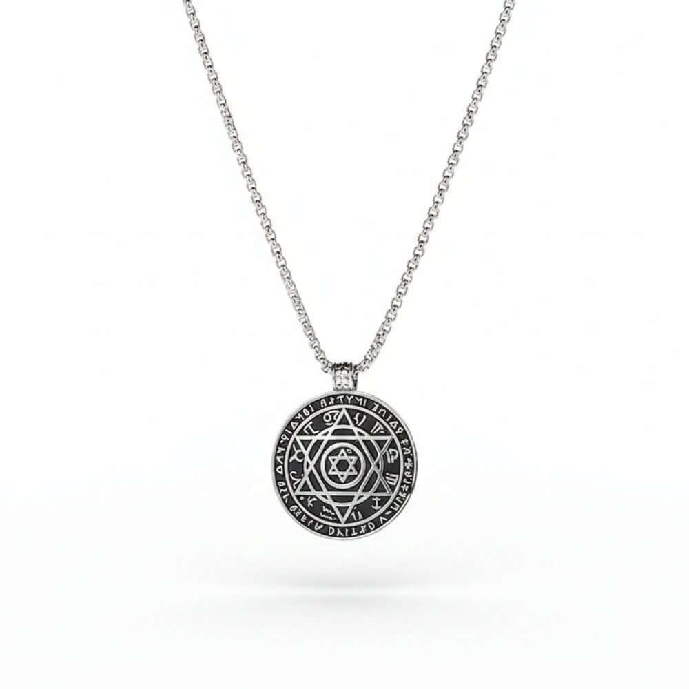 ARCANE HEX SIGIL - 42mm Pure Titanium Steel Pendant with 27inch Round Box 4mm Chain for Men & Boys — SS Pendant/ Necklace for Men | THE MEN THING