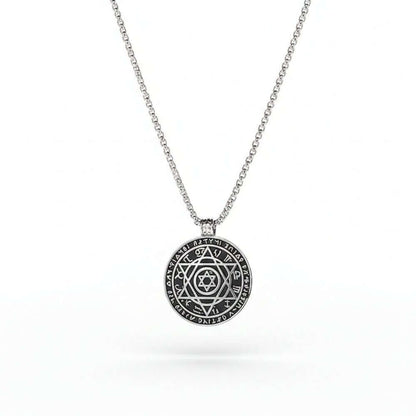 ARCANE HEX SIGIL - 42mm Pure Titanium Steel Pendant with 27inch Round Box 4mm Chain for Men & Boys — SS Pendant/ Necklace for Men | THE MEN THING