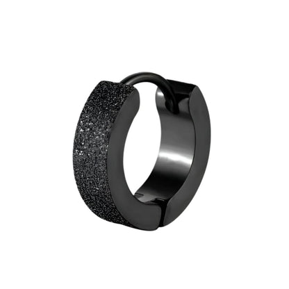 ARCTIC BLACK HALO - 5mm Titanium Steel Hoop Earrings for Men & Boys (2 Pcs) - THE MEN THING