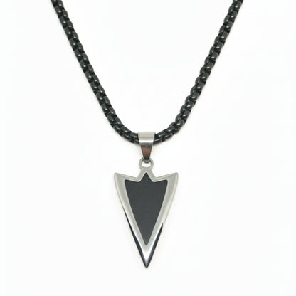 ARROWHEAD - 28mm Pure Titanium Steel  Pendant with 24inch Round Box 5mm Chain for Men & Boys - THE MEN THING
