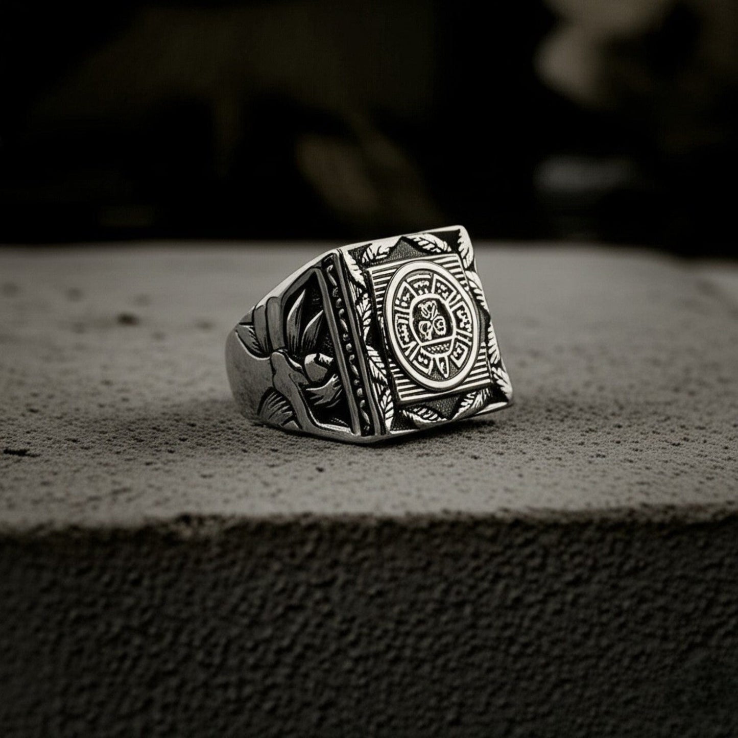 ASGARD CREST RING - Pure Stainless Steel Men’s Steel-Plated Ring – Statement Luxury Jewelry (Size : 17-22-27) - THE MEN THING