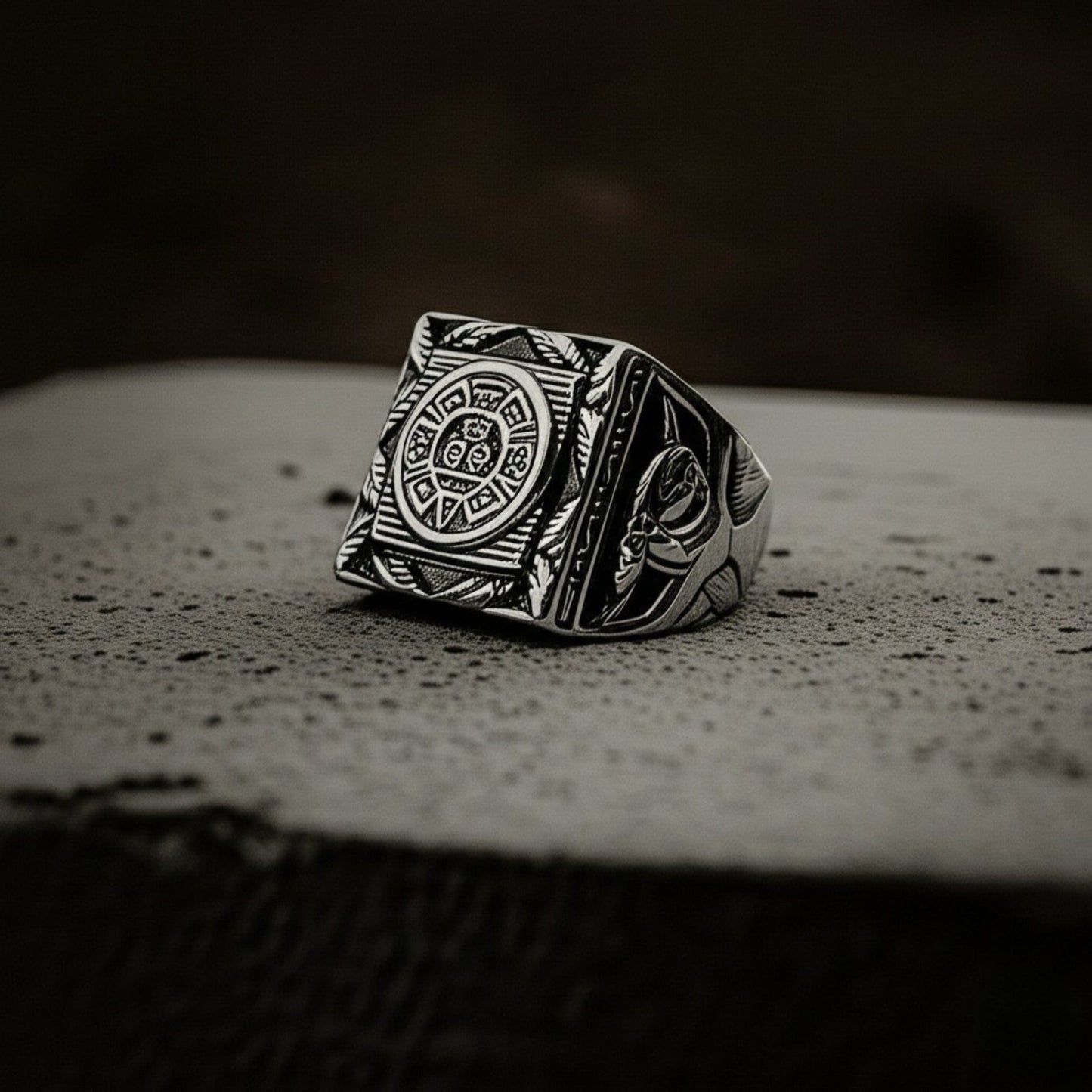 ASGARD CREST RING - Pure Stainless Steel Men’s Steel-Plated Ring – Statement Luxury Jewelry (Size : 17-22-27) - THE MEN THING