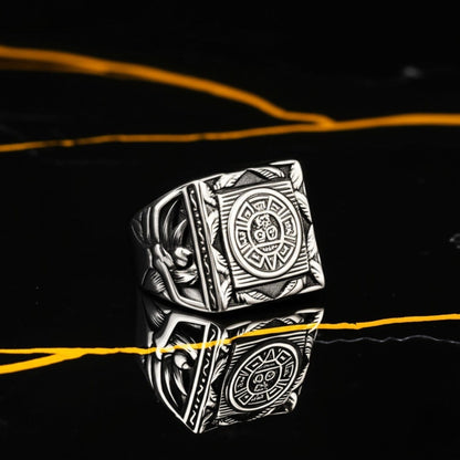 ASGARD CREST RING - Pure Stainless Steel Men’s Steel-Plated Ring – Statement Luxury Jewelry (Size : 17-22-27) - THE MEN THING