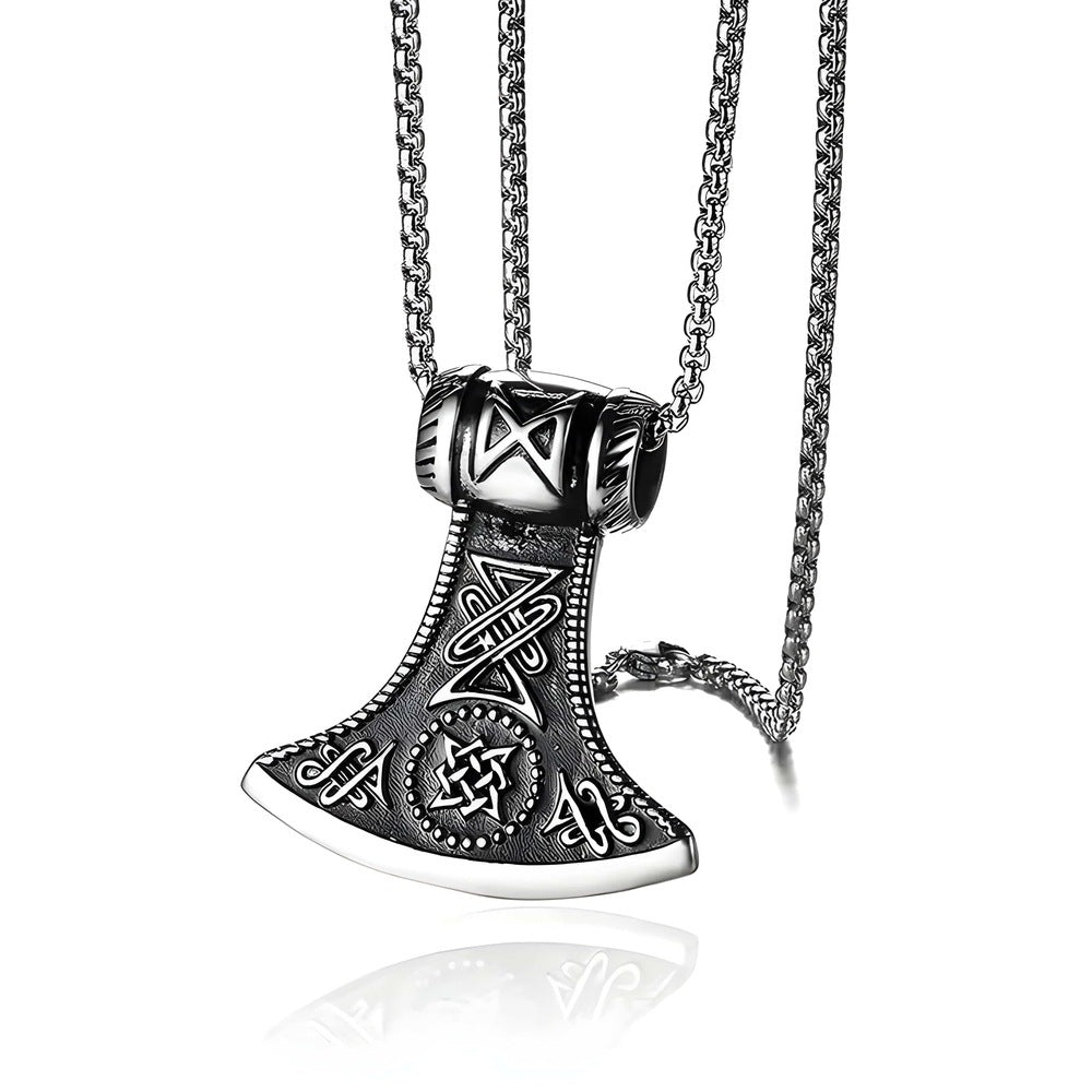 ASGARDIAN FANG - Titanium Steel Pendant with Stainless Steel 24inch Round Box Chain, American trending Style for Men & Boy - THE MEN THING
