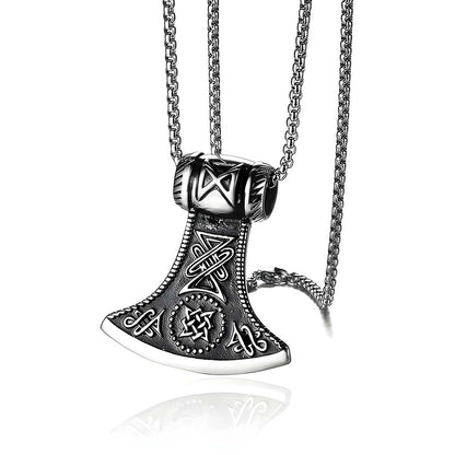 ASGARDIAN FANG - Titanium Steel Pendant with Stainless Steel 24inch Round Box Chain, American trending Style for Men & Boy - THE MEN THING