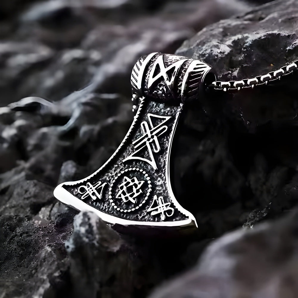 ASGARDIAN FANG - Titanium Steel Pendant with Stainless Steel 24inch Round Box Chain, American trending Style for Men & Boy - THE MEN THING