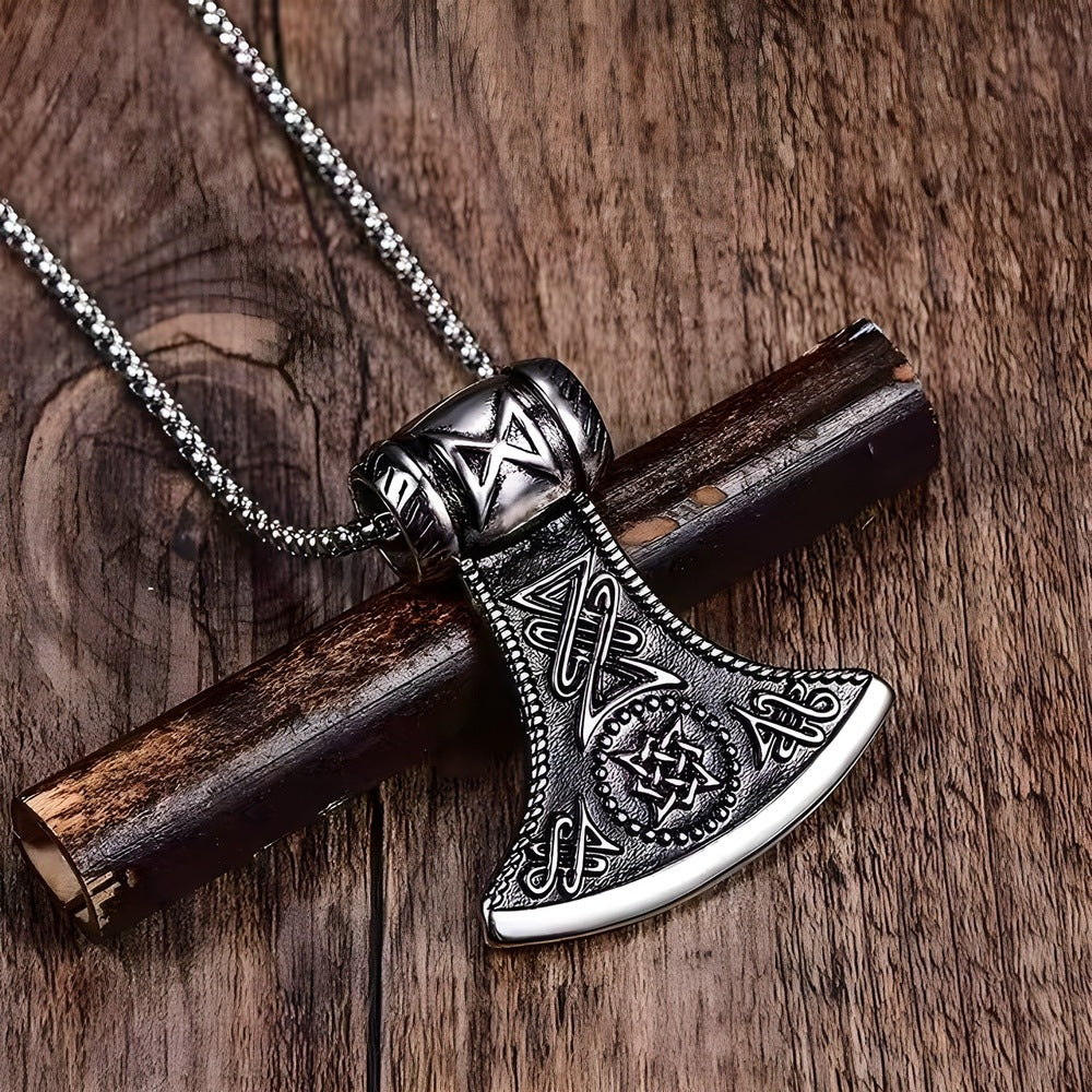 ASGARDIAN FANG - Titanium Steel Pendant with Stainless Steel 24inch Round Box Chain, American trending Style for Men & Boy - THE MEN THING