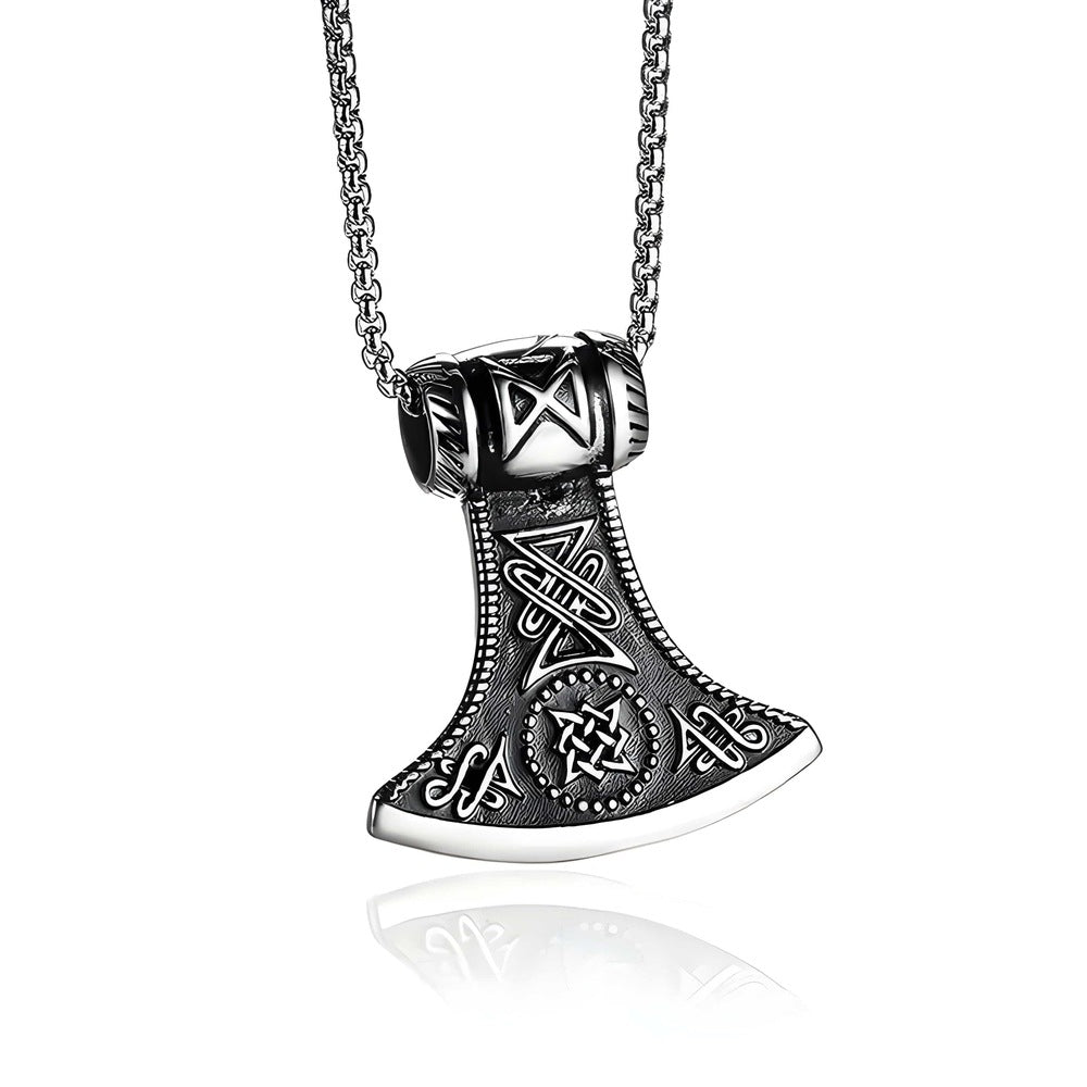 ASGARDIAN FANG - Titanium Steel Pendant with Stainless Steel 24inch Round Box Chain, American trending Style for Men & Boy - THE MEN THING