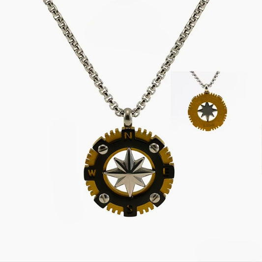 ASTRANORTH - 22mm Titanium Steel Pendant with 22inch Round Box 4 mm Chain for Men & Boys - THE MEN THING
