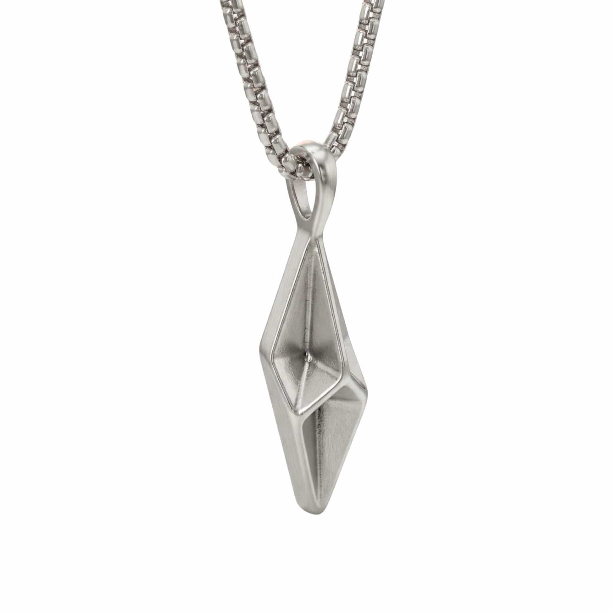 AUREL PRISM - 12mm Titanium Steel Pendant with 23inch Round Box 4mm Chain for Men & Boys — SS Pendant/ Necklace for Men | THE MEN THING