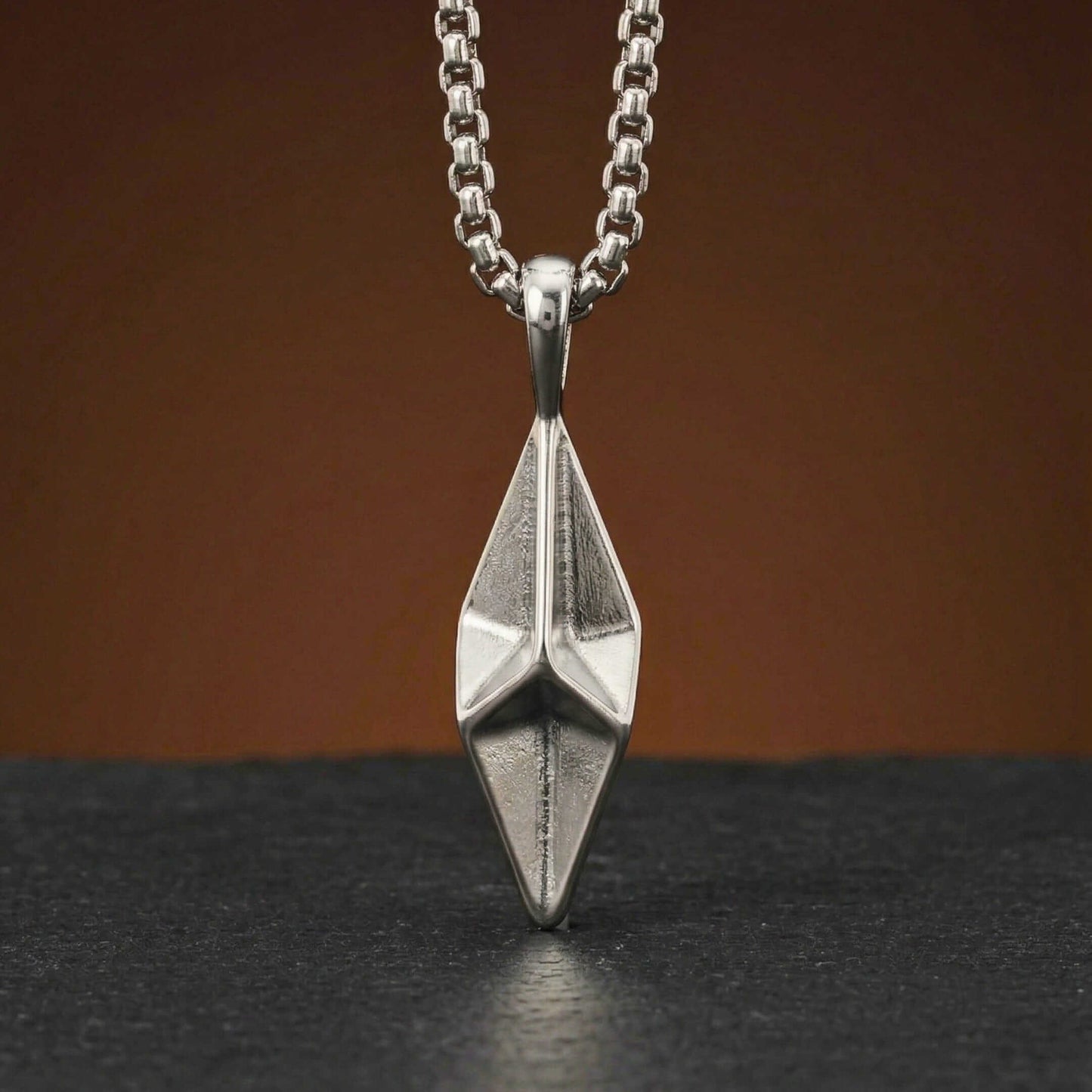AUREL PRISM - 12mm Titanium Steel Pendant with 23inch Round Box 4mm Chain for Men & Boys — SS Pendant/ Necklace for Men | THE MEN THING