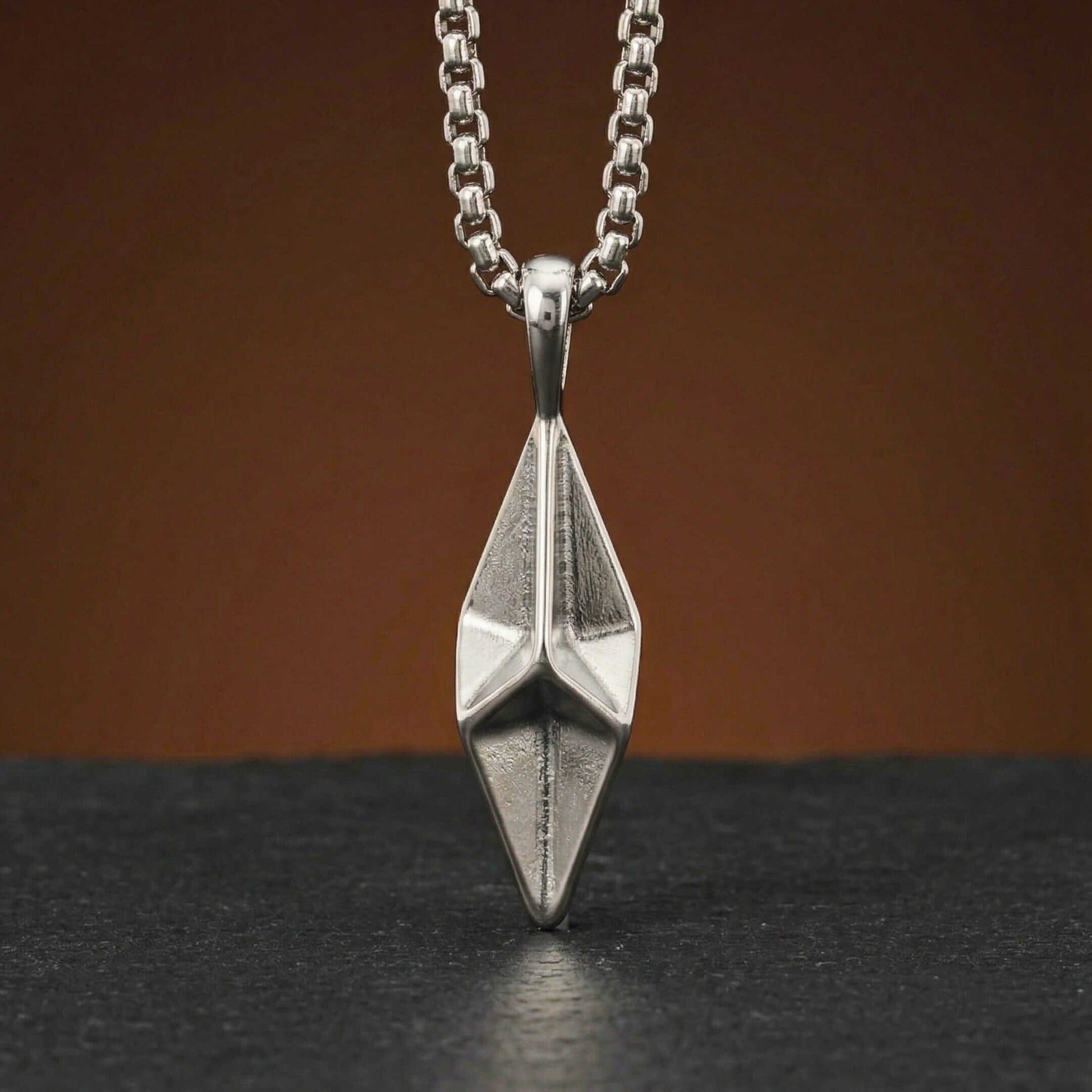 AUREL PRISM - 12mm Titanium Steel Pendant with 23inch Round Box 4mm Chain for Men & Boys — SS Pendant/ Necklace for Men | THE MEN THING