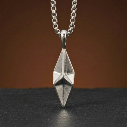 AUREL PRISM - 12mm Titanium Steel Pendant with 23inch Round Box 4mm Chain for Men & Boys — SS Pendant/ Necklace for Men | THE MEN THING